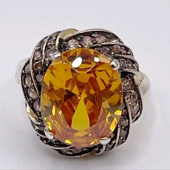 Victoria Wieck Jewelry - Rare Vintage Victoria Wieck Citrine & Absolute Gemstones 14K Vermeil Sz 8!